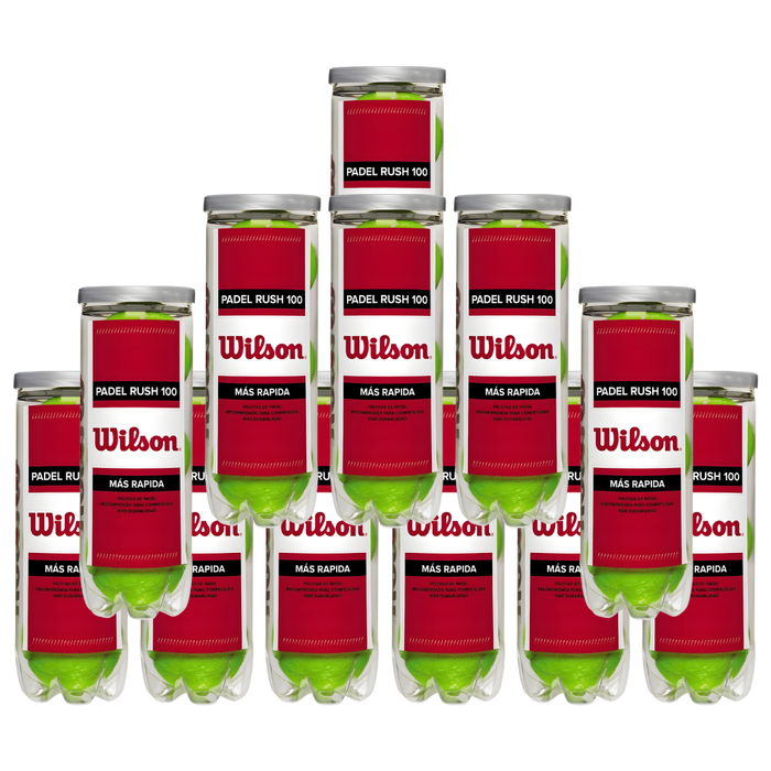 Pack de 12 tubes de balles Wilson Padel Rush 100 - Esprit Padel Shop