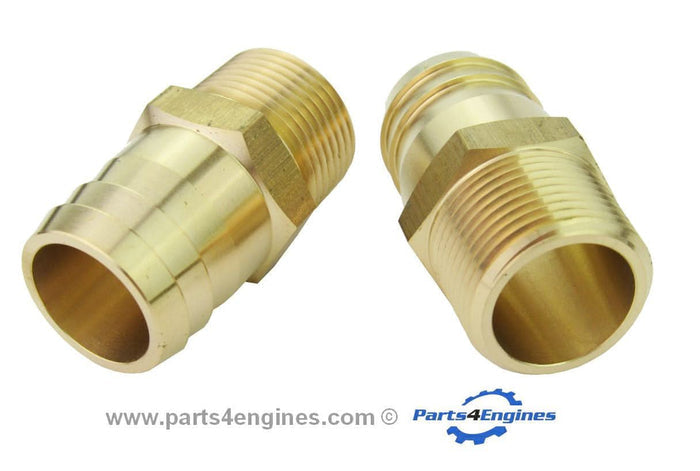Perkins 4.236 raw water pump hose tails pair