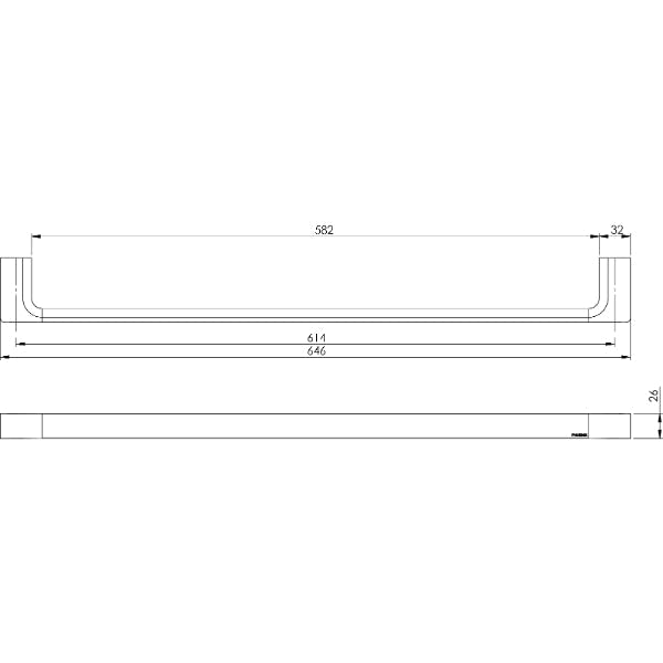 Phoenix Gloss Single Towel Rail - Brushed Carbon