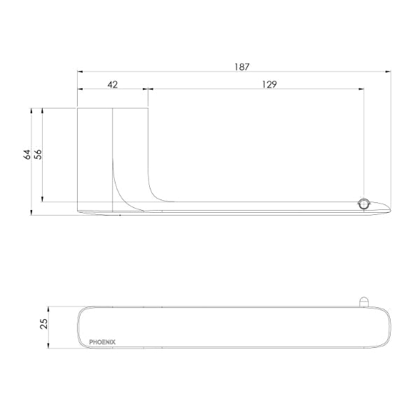 Phoenix Nuage Toilet Roll Holder Technical Drawing - The Blue Space