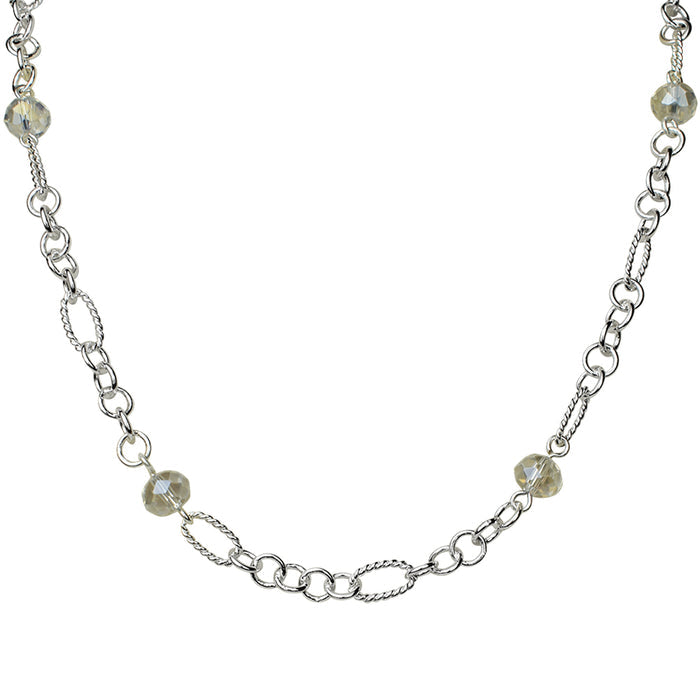 Pixie Link 18" Crystal Magnetic Closure Necklace (Sterling Silvertone)