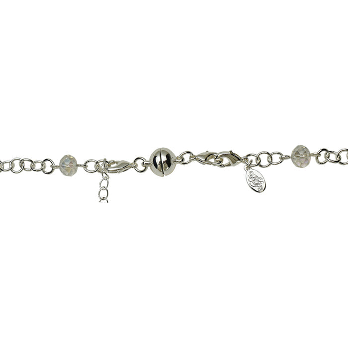 Pixie Link 30" Crystal Magnetic Closure Necklace (Sterling Silvertone)