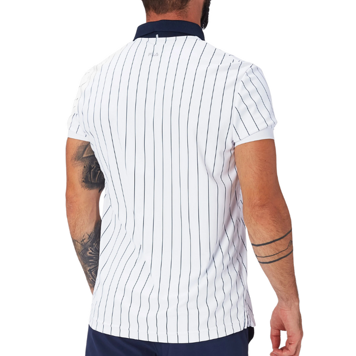 Polo Fila Stripes Blanc - Esprit Padel Shop