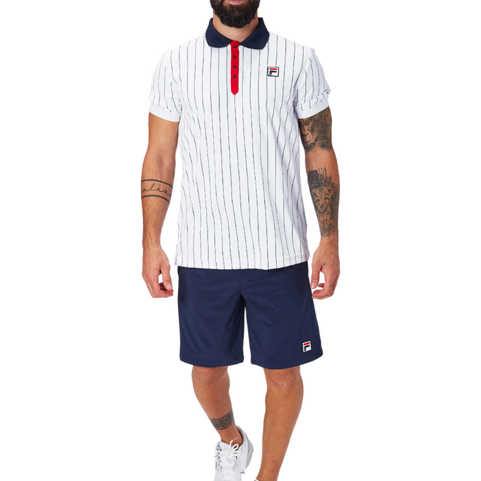 Polo Fila Stripes Blanc - Esprit Padel Shop