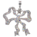 Posh Princess Victorian Bow Fold Over Pendant (Sterling Silvertone)