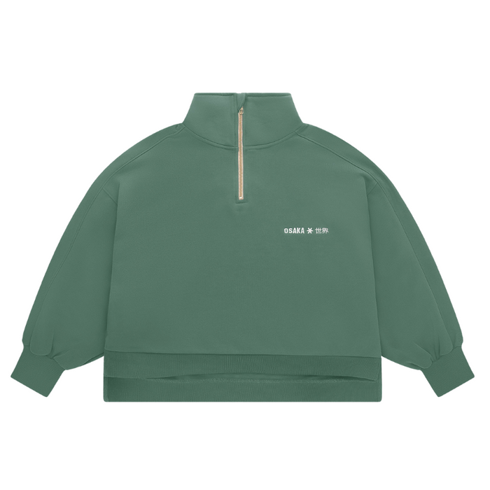 Sweat Osaka Cropped Half Zip Vert Femme - Esprit Padel Shop