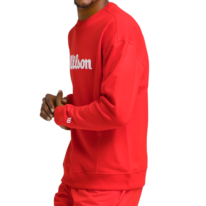 Sweat Wilson Team Crewneck Script Rouge - Esprit Padel Shop