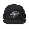 Racing Car Embroidered Flat Bill Cap — JDM Drift Snapback | MPM Tuning Design