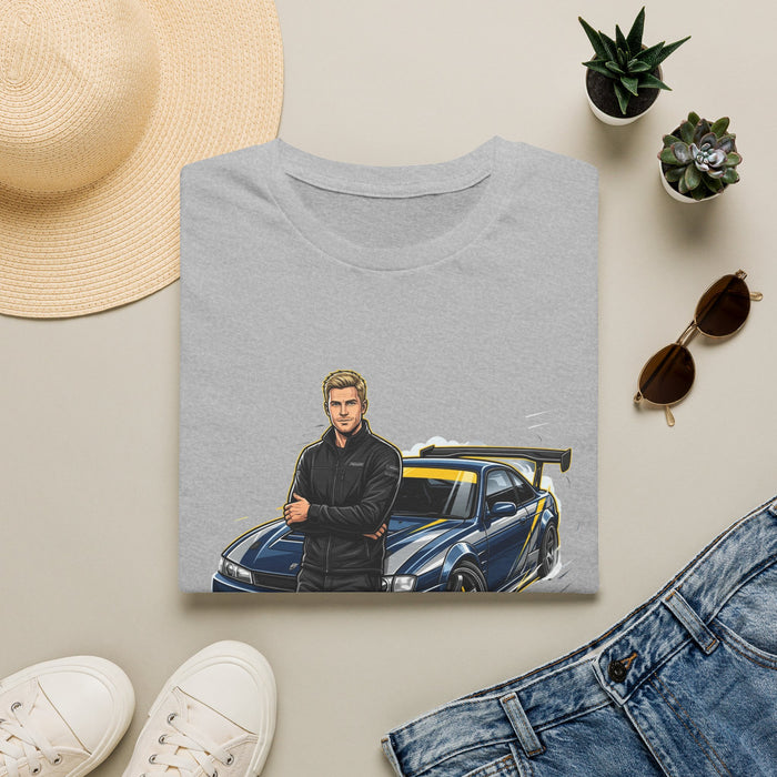Racing Legend T-Shirt — Illustrated Driver with Performance Sports Car | MPM Tuning Design