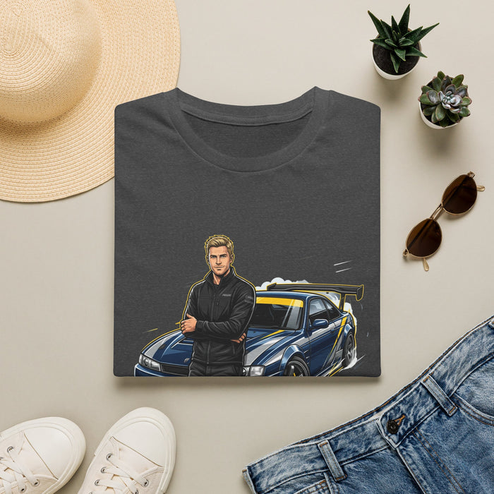 Racing Legend T-Shirt — Illustrated Driver with Performance Sports Car | MPM Tuning Design