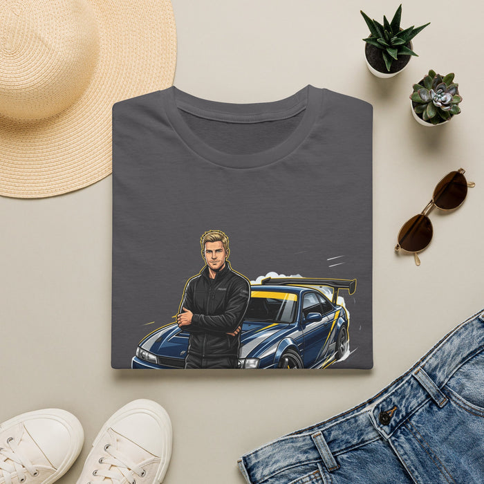 Racing Legend T-Shirt — Illustrated Driver with Performance Sports Car | MPM Tuning Design