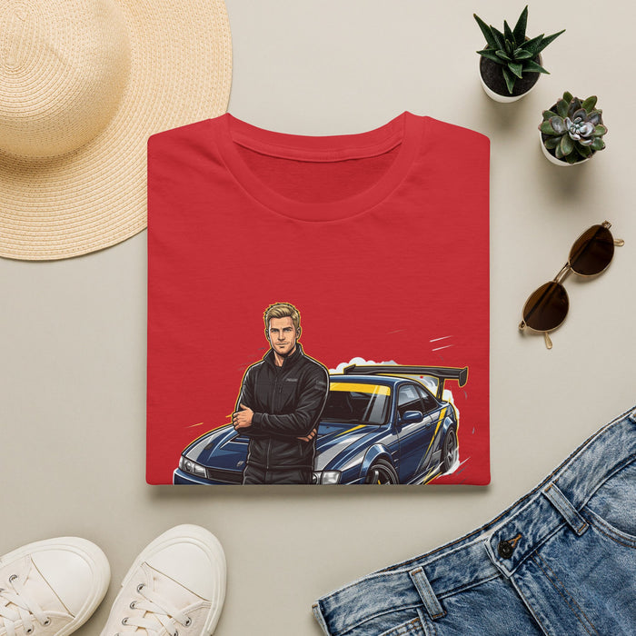 Racing Legend T-Shirt — Illustrated Driver with Performance Sports Car | MPM Tuning Design