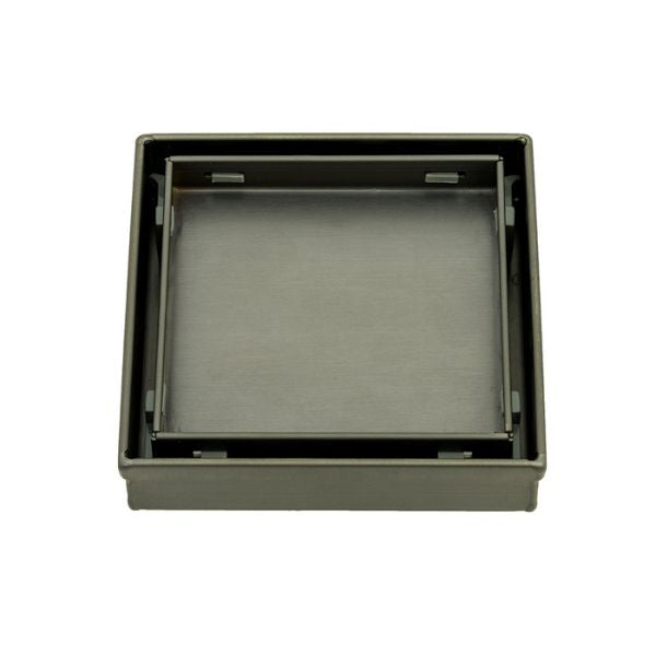 Radiant Tile Insert Square Floor Waste - Gun Metal Grey | The Blue Space