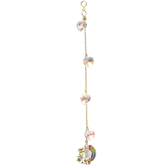 Rainbow Bridge Always and Forever Kitty Open Ring Charm Shimmer (Goldtone)