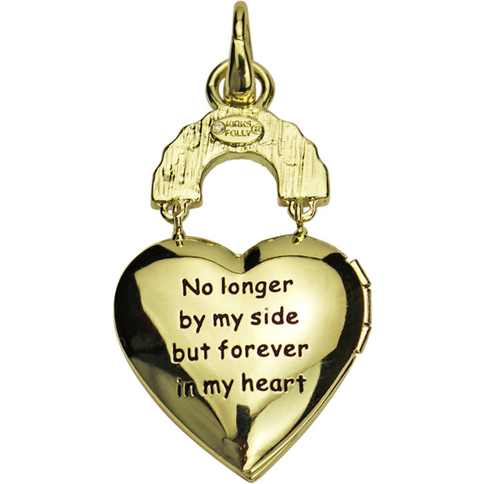 Rainbow Bridge Forever In My Heart Open Ring Charm (Goldtone)