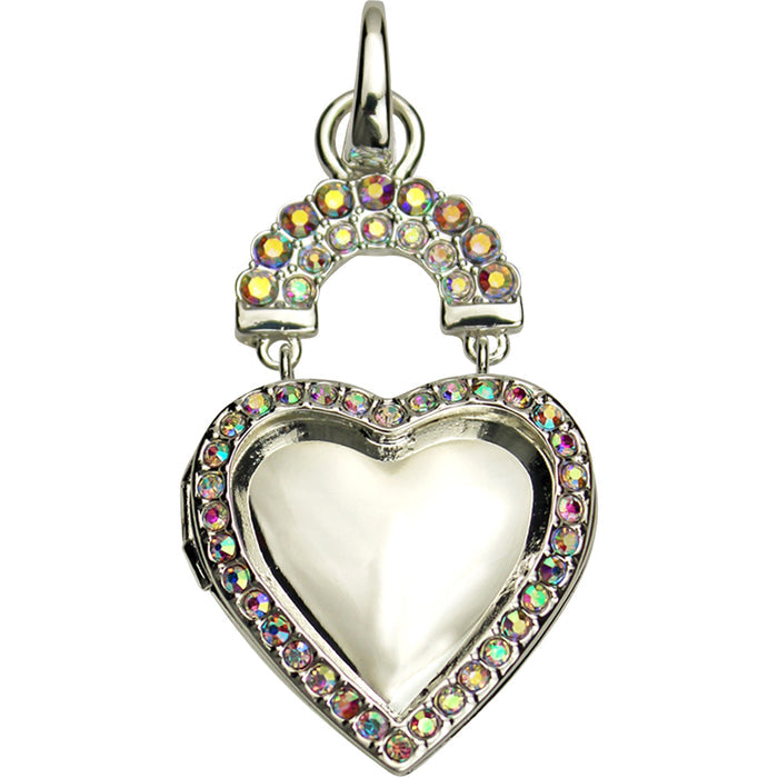 Rainbow Bridge Forever In My Heart Open Ring Charm (Sterling Silvertone)