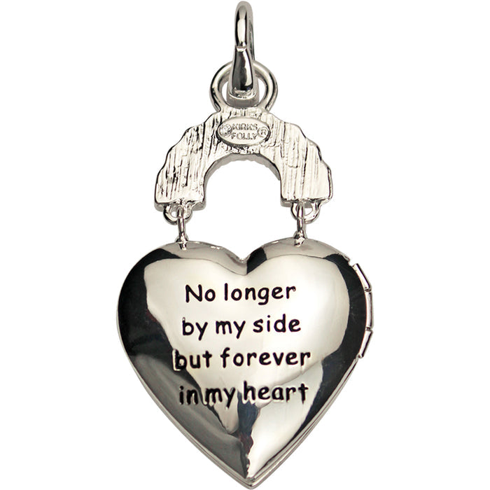 Rainbow Bridge Forever In My Heart Open Ring Charm (Sterling Silvertone)