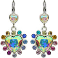 Rainbow Bridge Forever Loved Heart Earrings (Sterling Silvertone)