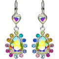 Rainbow Bridge Forever Loved Teardrop Leverback Earrings (Sterling Silvertone)