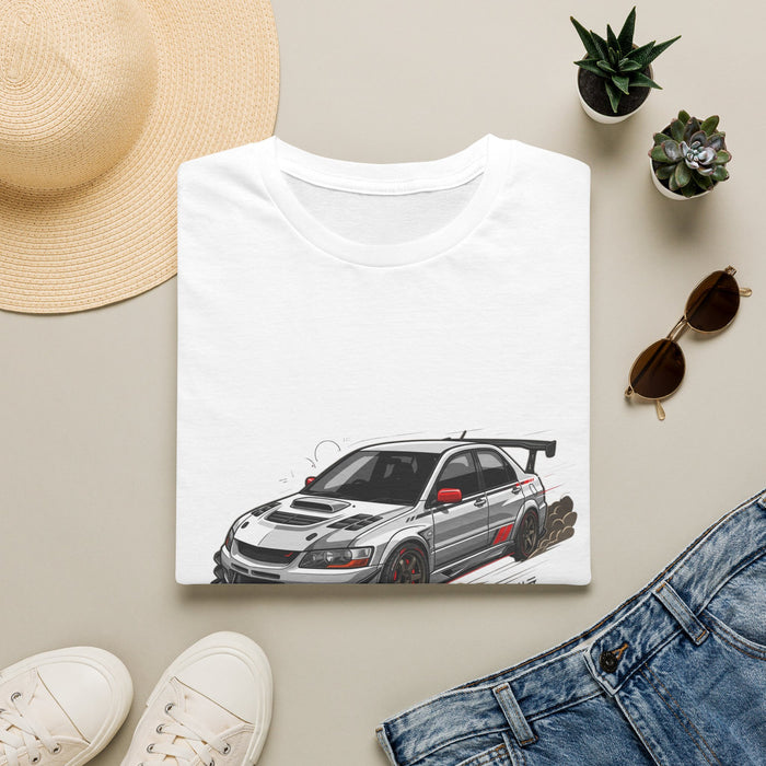Rally Evo Car T-Shirt — Racing Mitsubishi Lancer Graphic Tee | MPM Tuning Design