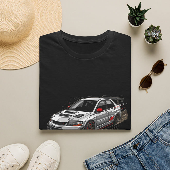 Rally Evo Car T-Shirt — Racing Mitsubishi Lancer Graphic Tee | MPM Tuning Design