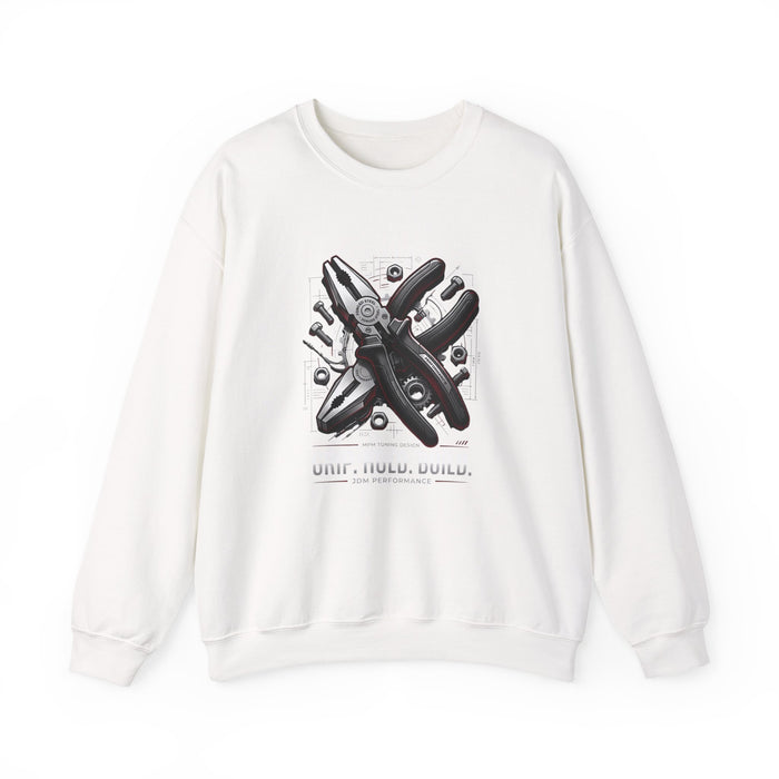 Repair Tools Graphic Crewneck — Rebuild & Rewire | MPM Tuning Design