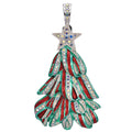 Ribbon Candy Foldover Pendant (Sterling Silvertone)