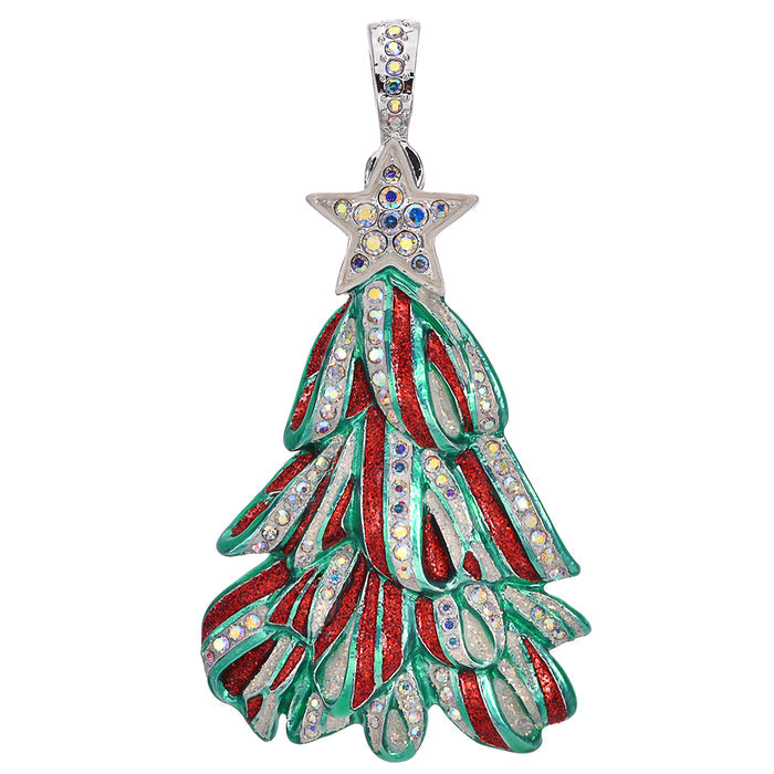 Ribbon Candy Foldover Pendant (Sterling Silvertone)