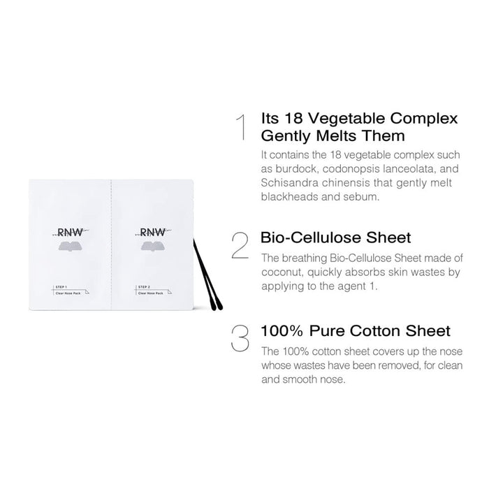 RNW Goodbye Blackhead 2 Step Clear Nose Pore Mask 5 Sheets