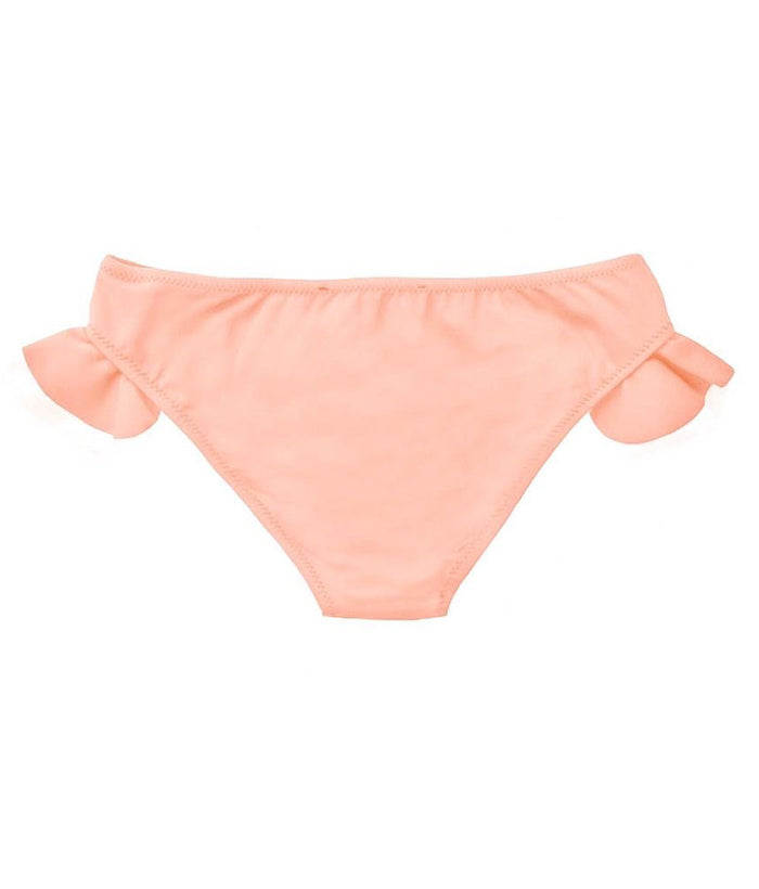 Ruffle Swim Pants in Peach Pink and Ivory