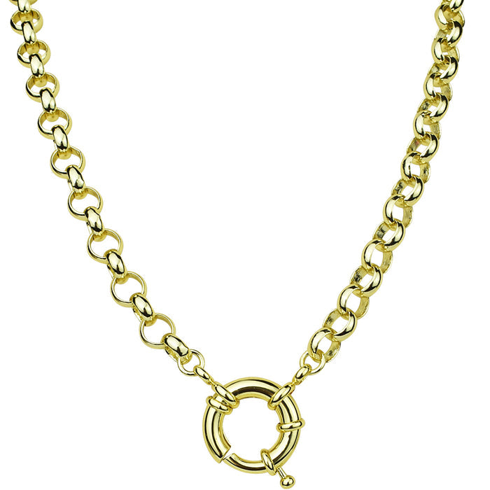 Sailor Ring Large Rolo Chain Charm Holder 17" Necklace (Goldtone)
