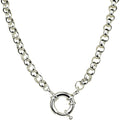 Sailor Ring Large Rolo Chain Charm Holder 17" Necklace (Sterling Silvertone)