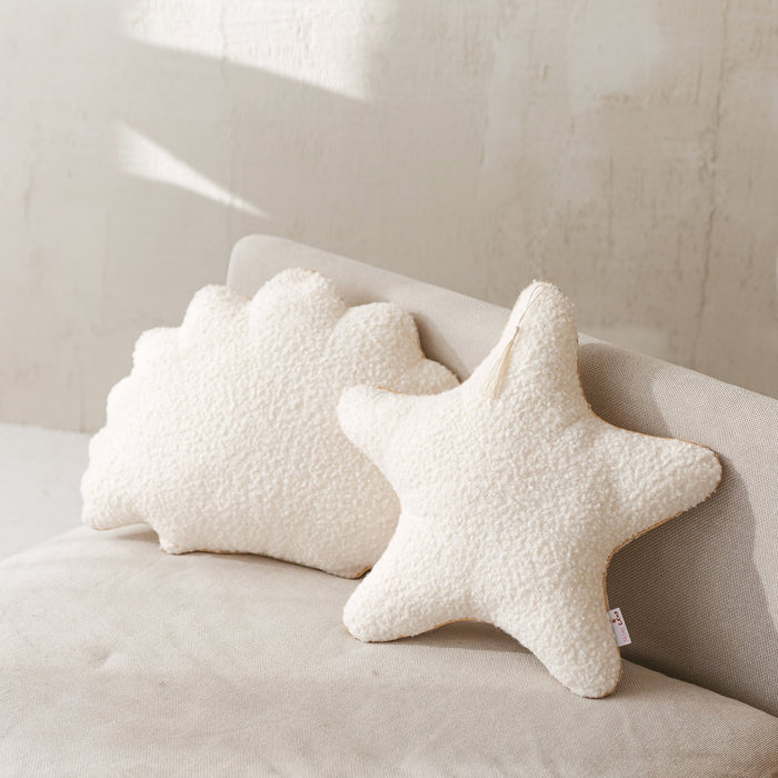 Set of 2 Boucle Throw Pillows - Ecru