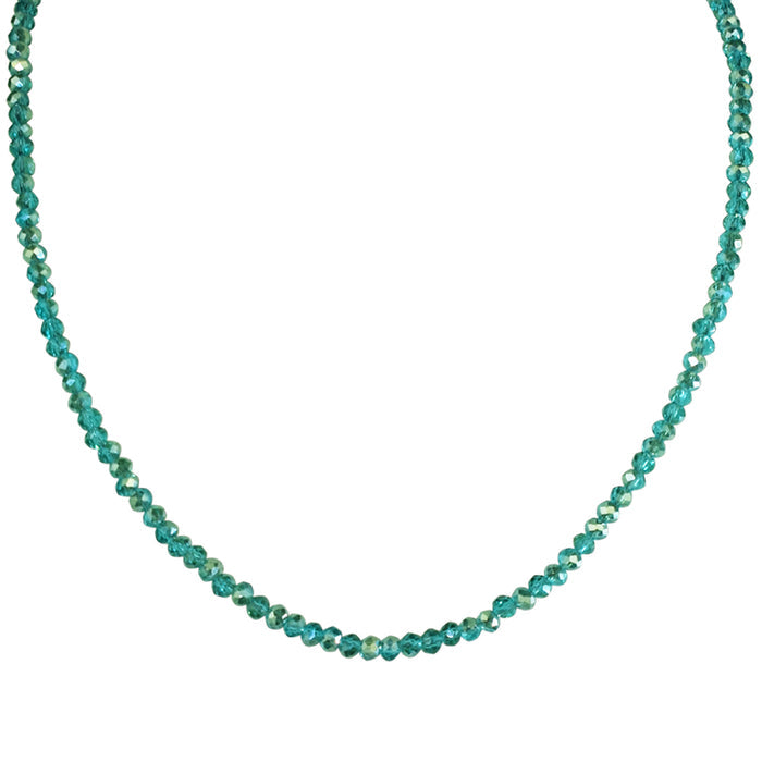 Shimmer Bead 18" Necklace (Sterling Silvertone/Aqua)