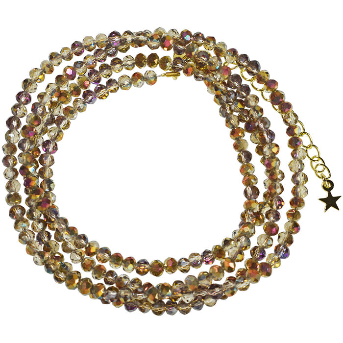 Shimmer Bead 32" Necklace (Goldtone/Iridis)