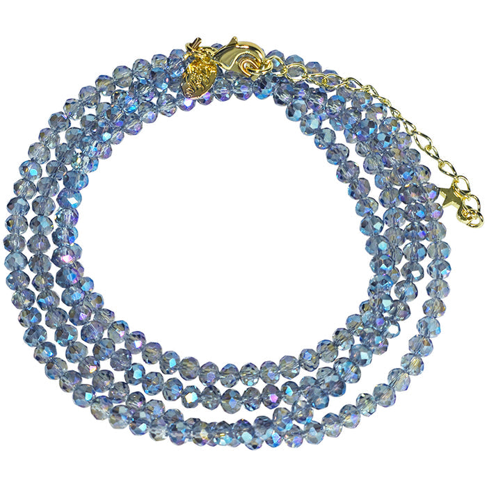 Shimmer Bead 32" Necklace (Goldtone/Mystic Blue)