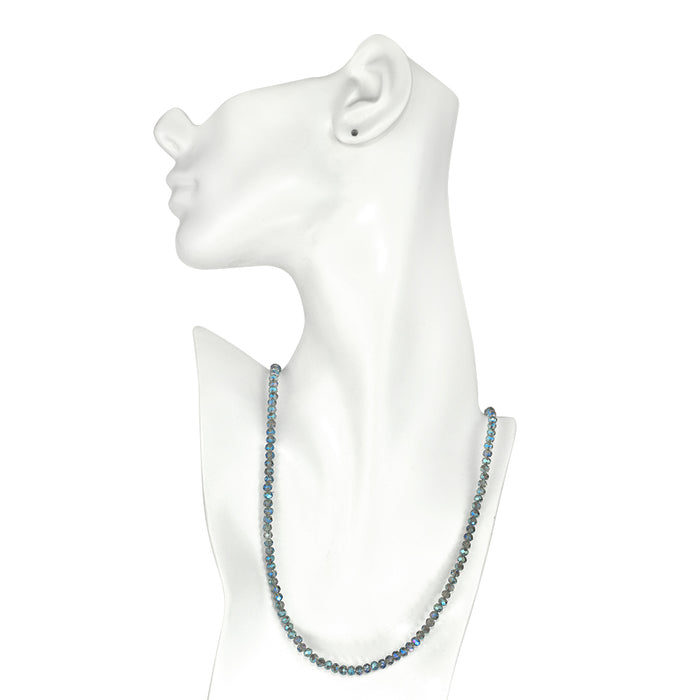 Shimmer Bead 32" Necklace (Goldtone/Mystic Blue)