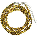 Shimmer Bead 32" Necklace (Sterling Silvertone/Gold Platinum Beads)