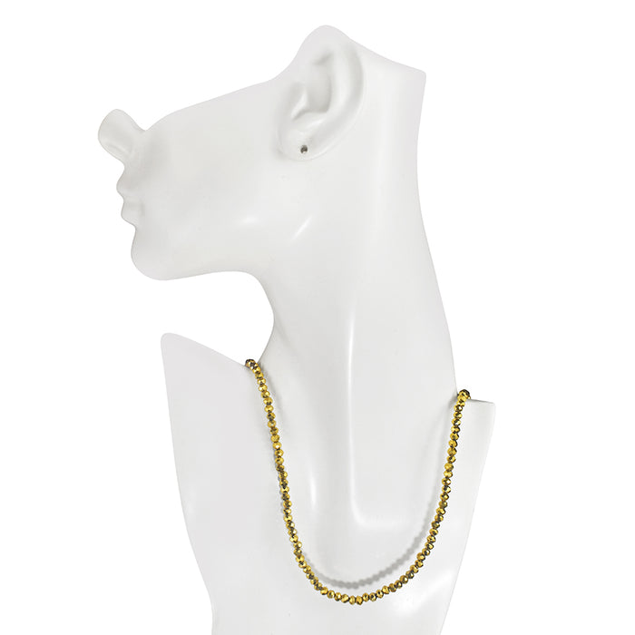 Shimmer Bead 32" Necklace (Sterling Silvertone/Gold Platinum Beads)