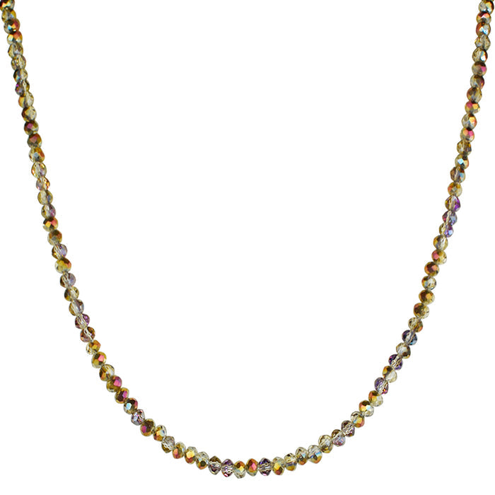 Shimmer Bead 32" Necklace (Sterling Silvertone/Iridis)
