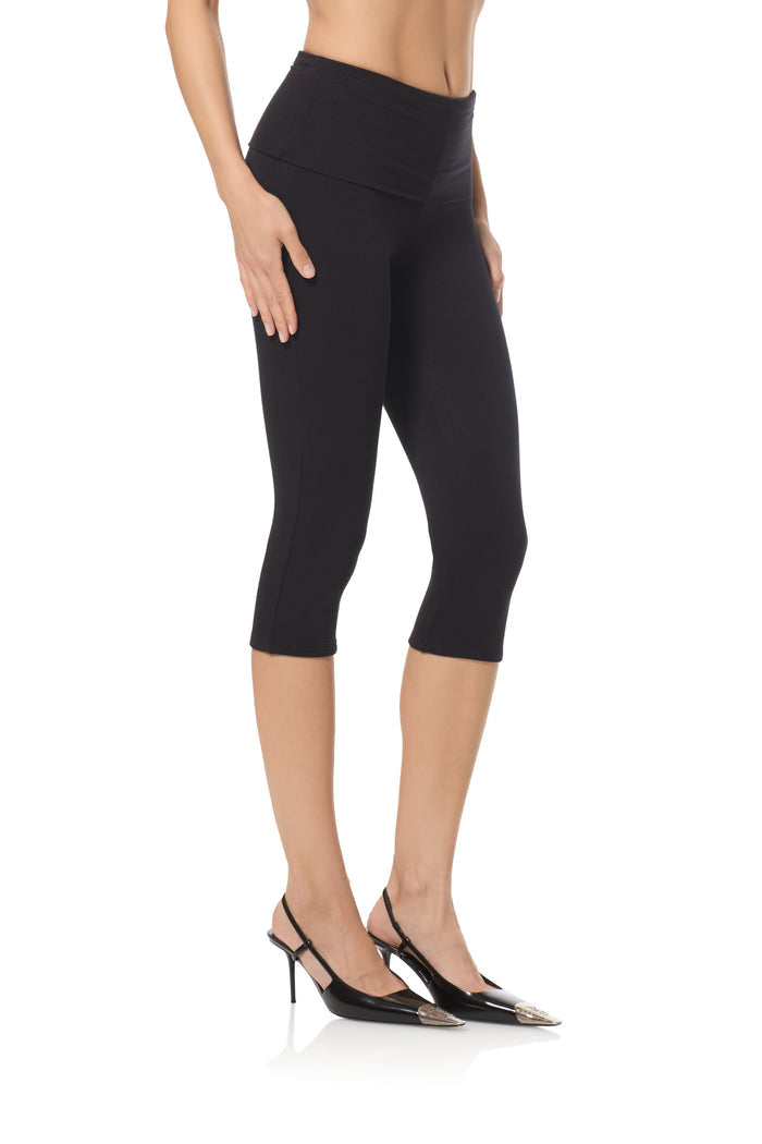 Silvia Foldover Capri - Noir