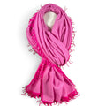 Siren 100% Cashmere Handmade Scarf (Peony Pink/Hot Pink)