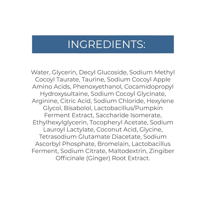List of ingredients on a white background with a blue header.