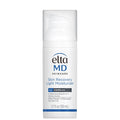 A pump bottle of EltaMD Skin Recovery Light Moisturizer with white and blue labeling.