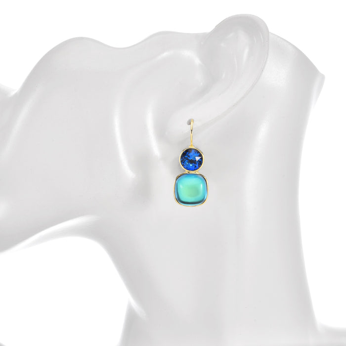 South Pacific Mystic Leverback Earrings (Goldtone/Mystic Blue Sphinx)