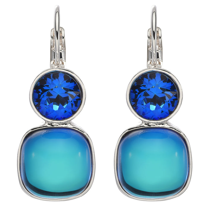 South Pacific Mystic Leverback Earrings (Sterling Silvertone/Mystic Blue Sphinx)