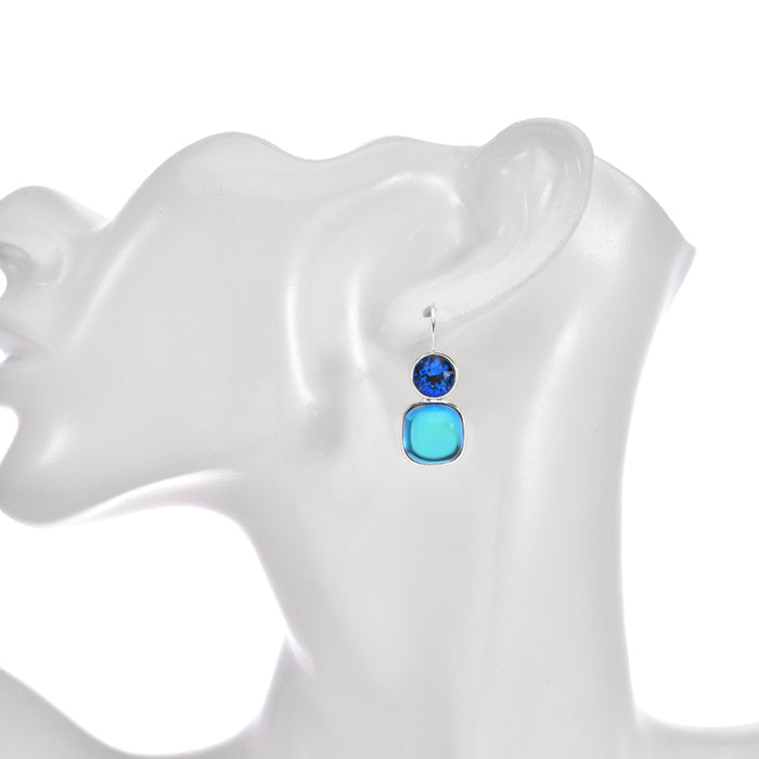 South Pacific Mystic Leverback Earrings (Sterling Silvertone/Mystic Blue Sphinx)