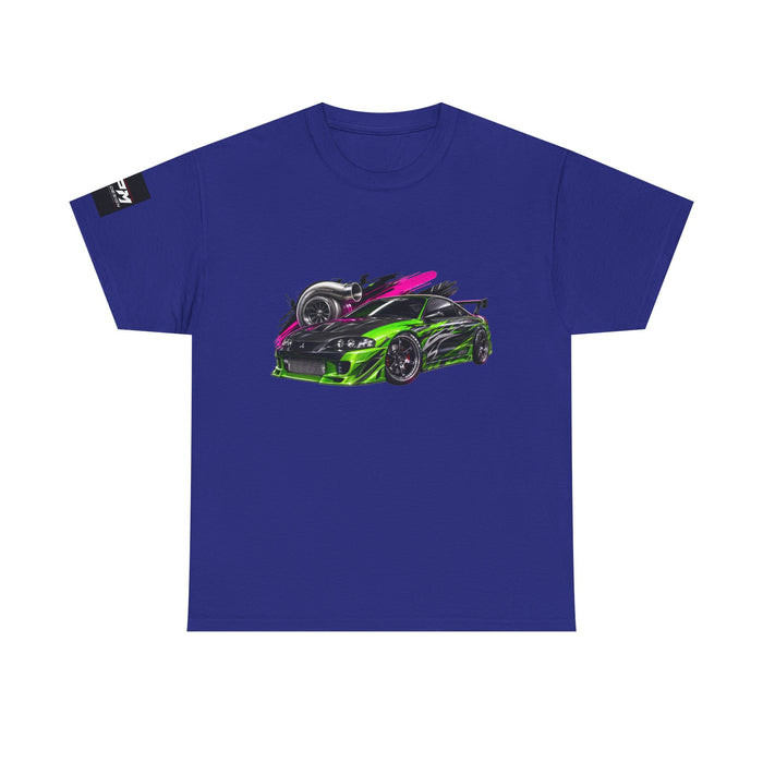 Sportscar Graphic T-Shirt — Neon Green & Pink Drift Car Design | MPM Tuning Design