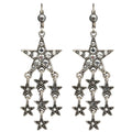 Star Shower Leverback Earrings (Silver Ox)