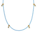 Starlight Beach Glass 18" Necklace (Goldtone/Aqua)